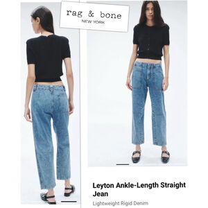 Rag & Bone NY women’s 8 Leyton Ankle-Length Straight Jean Lightweight Rigid Deni